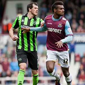 West Ham United - 14-04-2012 Prints: Ricardo Vaz Te and Gordon Greer Clash in Intense Championship Match: West Ham United vs