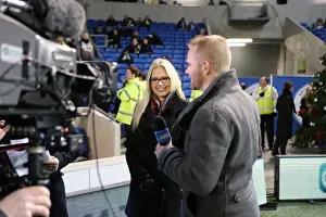 A Romantic Moment at the Football Field: Jamie Howell Proposes to Kristina Sinclair during Brighton and Hove Albion vs. Millwall (12DEC14)