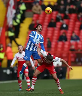 Charlton Athletic 10JAN15 Prints: Sam Baldock Scores the Game-Winning Goal for Brighton and Hove Albion against Charlton Athletic