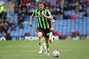 Images Dated 6th April 2012: Sam Vokes Zeroes In: Burnley vs. Brighton & Hove Albion, Npower Championship Showdown at Turf Moor