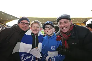 Sea of Seagulls: Brighton and Hove Albion Fans at Molineux Amidst Championship Clash (20DEC14)