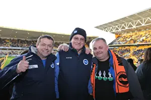 Sea of Seagulls: Brighton and Hove Albion Fans at Molineux Amidst Championship Clash (20DEC14)