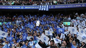 Images Dated 23rd April 2023: Sea of Seagulls: Brighton and Hove Albion Fans at Wembley FA Cup Semi-Final vs Manchester United