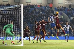 Images Dated 14th February 2017: Shane Duffy in Action: Brighton & Hove Albion vs Ipswich Town Championship Clash (14/02/2017)