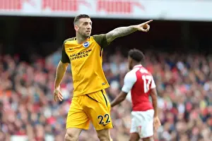 Arsenal 01OCT17 Prints: Shane Duffy of Brighton and Hove Albion Faces Off Against Arsenal in Premier League Clash (01OCT17)