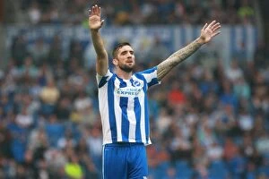 Images Dated 10th September 2016: Shane Duffy Defending for Brighton & Hove Albion against Brentford at American Express Community