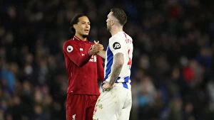 Images Dated 12th January 2019: Shane Duffy Defending: Brighton and Hove Albion vs Liverpool (January 2019) - Premier League Clash