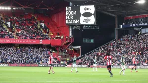No Room For Racism Prints: Sheffield United v Brighton and Hove Albion Premier League 18FEB24