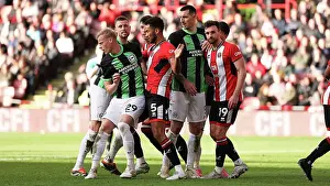 Jostles For Position Prints: Sheffield United v Brighton and Hove Albion Premier League 18FEB24