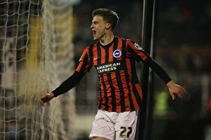 Images Dated 29th December 2014: Solly March Scores and Celebrates: Brighton's Winning Moment against Fulham (December 2014)