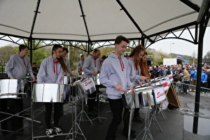 Watford 25APR15 Prints: Steel Band Performs at Brighton & Hove Albion vs