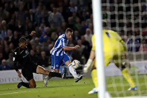 Birmingham City - 29-09-12 Prints: Stephen Dobbie Shoots for Brighton & Hove Albion Against Birmingham City