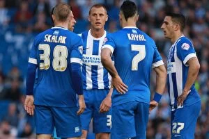 Images Dated 16th May 2016: Steve Sidwell Conducts Tense Freekick in Brighton & Hove Albion's Championship Play-Off Battle vs