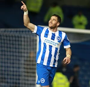 Images Dated 29th February 2016: Tomer Hemed Scores Penalty for Brighton against Leeds United - Sky Bet Championship 2016