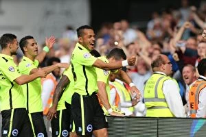 Images Dated 15th August 2015: Tomer Hemed Scores the Thrilling Winner for Brighton and Hove Albion against Fulham in Sky Bet