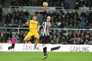 Tomer Hemed vs. Jonjo Shelvey: Intense Battle in Newcastle United vs. Brighton and Hove Albion (30DEC17)