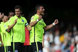 Images Dated 15th August 2015: Tomer Hemed's Celebration: Brighton's Victory Over Fulham in Sky Bet Championship (15/08/2015)