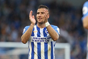 Newcastle United 24SEP17 Prints: Tomer Hemed's Thrilling Celebration: Brighton and Hove Albion Secure a Point against Newcastle United (August 2017)