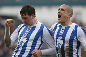 Images Dated 27th February 2010: Tommy Elphick celebrates scoring against Exeter