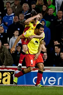 Watford - 17-04-2012 Prints: Troy Deeney Scores the Second Goal for Watford against Brighton & Hove Albion