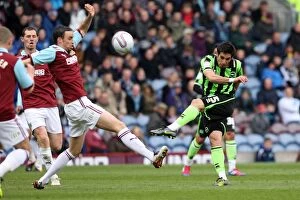 Images Dated 6th April 2012: Vicente Rodriguez Shoots for Brighton & Hove Albion against Burnley, April 2012
