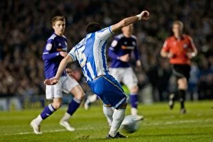 Images Dated 20th March 2012: Vicente's Dramatic Shootout: Brighton & Hove Albion vs Derby County