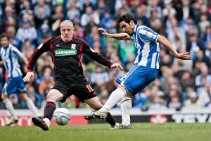 Images Dated 31st March 2012: Vicente's Thrilling Shot: Brighton & Hove Albion vs Middlesbrough, Npower Championship