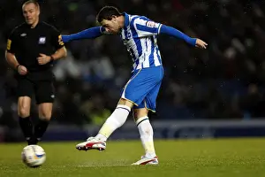 Nottingham Forest - 15-12-2012 Prints: Wayne Bridge Fires Up Brighton & Hove Albion Against Nottingham Forest
