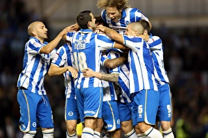 Sheffield Wednesday - 14-09-2012 Prints: Wayne Bridge Scores the Winning Goal: Brighton & Hove Albion's Triumph over Sheffield Wednesday (September 14)
