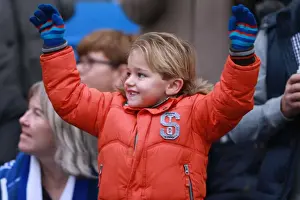 Fulham 26NOV16 Prints: Young Albion Fan's Excitement at Brighton and Hove Albion vs Fulham Championship Match