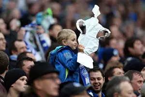 Event:bn 20130105 Prints: Young Brighton Fan with Tin Foil FA Cup at Amex Stadium during Brighton & Hove Albion vs