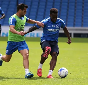 Prints of Young Seagulls Open Training Session 31st July 2015. Albion players, training, Kazenga LuaLua, sam Baldock Pre-Season Prints: Young Seagulls in Action: Brighton & Hove Albion FC Open Training Session